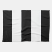 Klassieke zwarte en witte breedbandstrepen op een theedoek (Horizontaal)