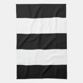 Klassieke zwarte en witte breedbandstrepen op een theedoek (Verticaal)