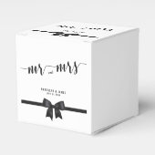 Klassieke zwarte en witte bruiloft bedankdoosjes (Voorkant Zijde)