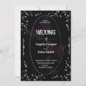 Klassieke zwarte en witte bruiloft kaart (Voorkant)