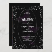 Klassieke zwarte en witte bruiloft kaart (Voorkant / Achterkant)