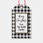 Klassieke zwarte en witte buffelcontrole cadeaulabel (Voorkant)