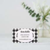 Klassieke zwarte en witte buffelplaat met Laurel Visitekaartje (Staand voorkant)