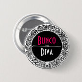 Klassieke zwarte en witte Bunco Ronde Button 5,7 Cm (Voorkant /achterkant)