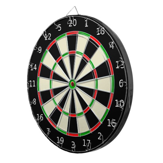 Klassieke zwarte en witte dartboard dartbord (Voorkant Rechts)