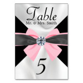 Klassieke zwarte en witte draperie met roze romp kaart (Achterkant)