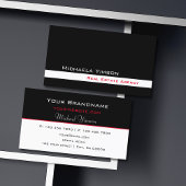 Klassieke zwarte en witte eenvoudige kleuren Profe Visitekaartje