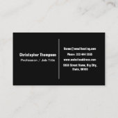 Klassieke zwarte en witte eenvoudige minimalistisc visitekaartje (Achterkant)