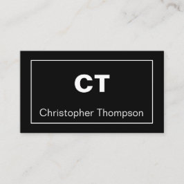 Klassieke zwarte en witte eenvoudige minimalistisc visitekaartje