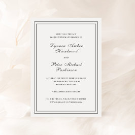 Klassieke Zwarte en Witte Elegante Bruiloft Save The Date