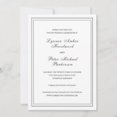 Klassieke Zwarte en Witte Elegante Bruiloft Save The Date (Voorkant)