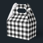 Klassieke zwarte en witte Gingham Bedankdoosjes<br><div class="desc">Een gunstdoos met een klassieke zwarte en witte landstijl aangevinkt gingham patroon.</div>
