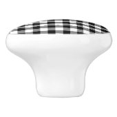 Klassieke zwarte en witte gingham gecontroleerd pa keramische knop (Zijkant)