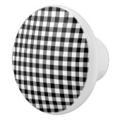 Klassieke zwarte en witte gingham gecontroleerd pa keramische knop (Rechts)