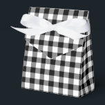 Klassieke zwarte en witte Gingham Pattern Bedankdoosjes<br><div class="desc">Een gunstdoos met een klassieke zwarte en witte boerenstijl aangevinkt gingham patroon.</div>