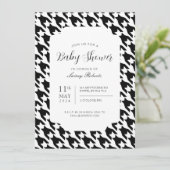 Klassieke Zwarte en Witte Houndstooth Geometrisch  Kaart (Staand voorkant)