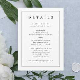 Klassieke Zwarte en Witte Huwelijksdetails Bijlage Kaart