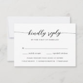 Klassieke zwarte en witte kalligrafie Keuze uit ma RSVP Kaartje (Voorkant)