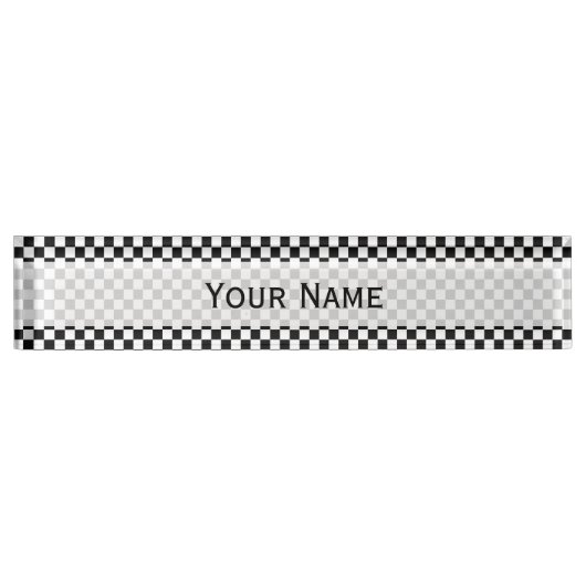 Klassieke zwarte en witte kast door STaylor Naambordje (Voorkant)