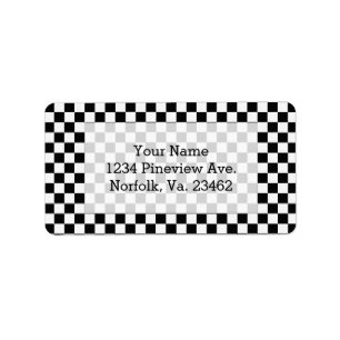 Klassieke zwarte en witte kast etiket