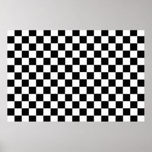 Klassieke zwarte en witte kast poster