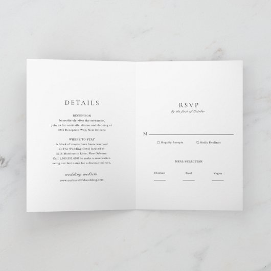 Klassieke zwarte en witte legante bruiloft (Binnen)