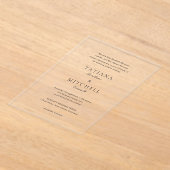 Klassieke zwarte en witte legante bruiloft acryl uitnodigingen (Laagn)