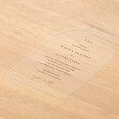 Klassieke zwarte en witte legante bruiloft acryl uitnodigingen (Laagn)