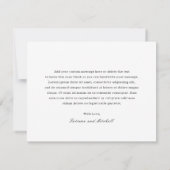 Klassieke zwarte en witte legante bruiloft bedankkaart (Achterkant)