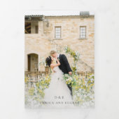 Klassieke zwarte en witte legante bruiloft drieluik uitnodiging (Cover)