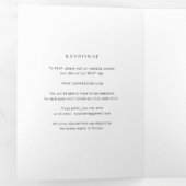 Klassieke zwarte en witte legante bruiloft drieluik uitnodiging (Binnenzijde eerst)