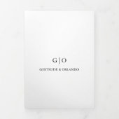 Klassieke zwarte en witte legante bruiloft drieluik uitnodiging (Cover)