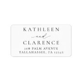 Klassieke zwarte en witte legante bruiloft etiket (Voorkant)