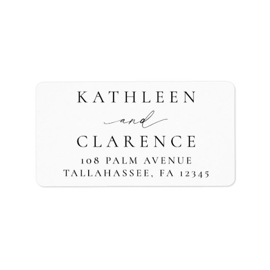 Klassieke zwarte en witte legante bruiloft etiket (Voorkant)