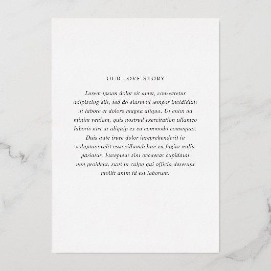 Klassieke zwarte en witte legante bruiloft folie uitnodiging (Achterkant)