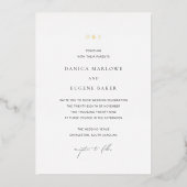 Klassieke zwarte en witte legante bruiloft folie uitnodiging (Voorkant)