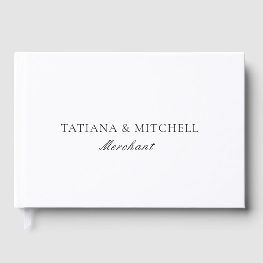 Klassieke zwarte en witte legante bruiloft gastenboek (Voorkant)