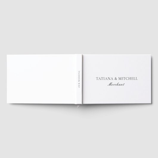 Klassieke zwarte en witte legante bruiloft gastenboek (Volledig)