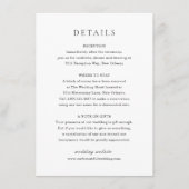 Klassieke zwarte en witte legante bruiloft informatiekaartje (Voorkant)