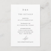 Klassieke zwarte en witte legante bruiloft informatiekaartje (Voorkant)