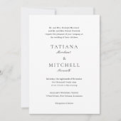 Klassieke zwarte en witte legante bruiloft kaart (Voorkant)