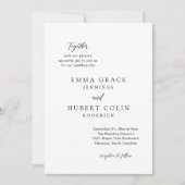 Klassieke zwarte en witte legante bruiloft kaart (Voorkant)