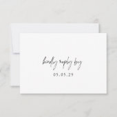 Klassieke zwarte en witte legante bruiloft RSVP kaartje (Voorkant)