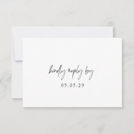 Klassieke zwarte en witte legante bruiloft RSVP kaartje