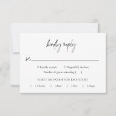 Klassieke zwarte en witte legante bruiloft RSVP kaartje (Achterkant)