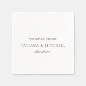 Klassieke zwarte en witte legante bruiloft servet (Voorkant)