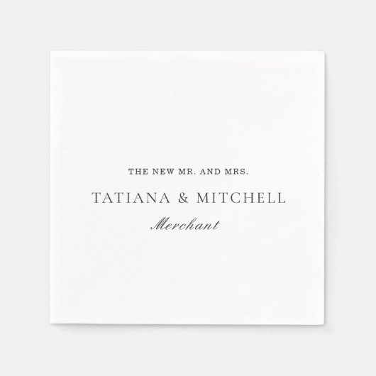 Klassieke zwarte en witte legante bruiloft servet (Voorkant)