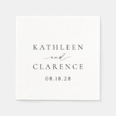 Klassieke zwarte en witte legante bruiloft servet (Voorkant)