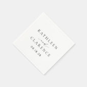 Klassieke zwarte en witte legante bruiloft servet (Hoek)