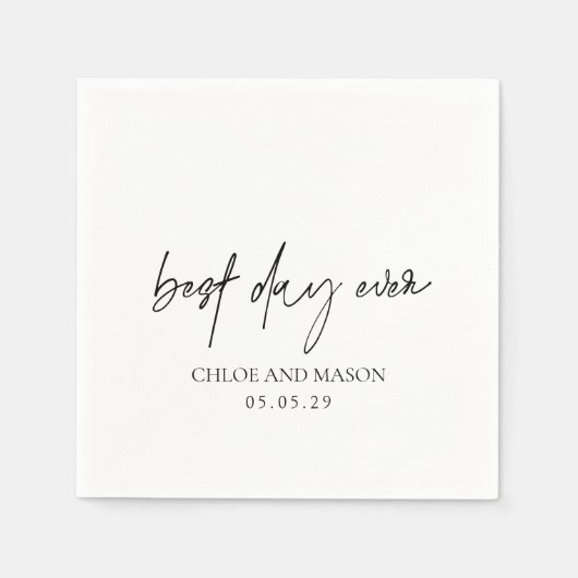 Klassieke zwarte en witte legante bruiloft servet (Voorkant)